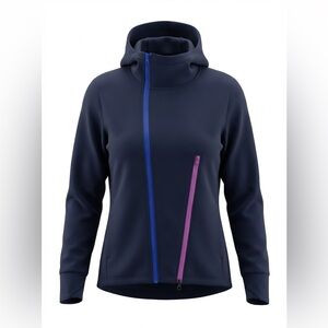 BETSEY JOHNSON WOMENS HOODED JACKET BLUE SIZE S